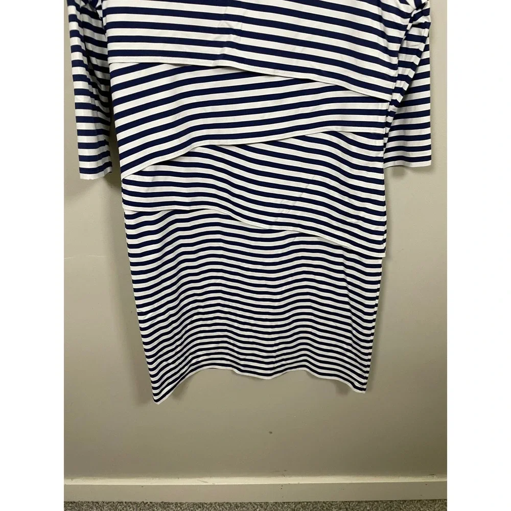 J. McLaughlin Nicola‎ Sheath Dress In Navy and White Stripe Size XL
